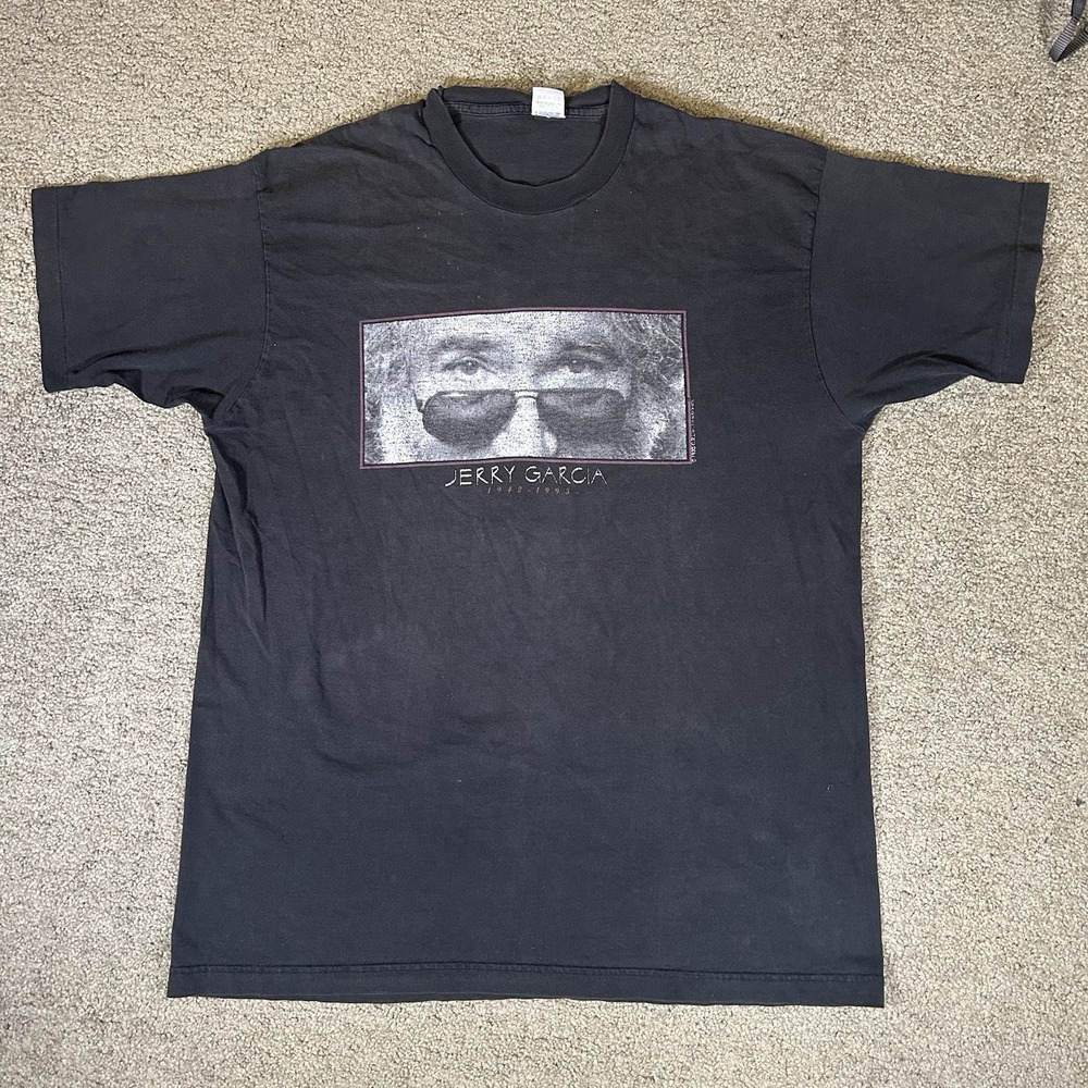 Rare Vintage 1995 Jerry Garcia Memorial Black Band Tee Concert Shirt Size XL
